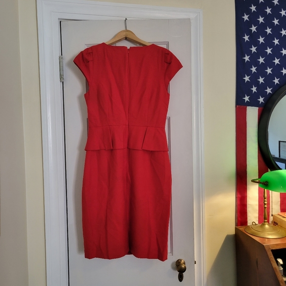 Red peplum j crew dress - Picture 2 of 4